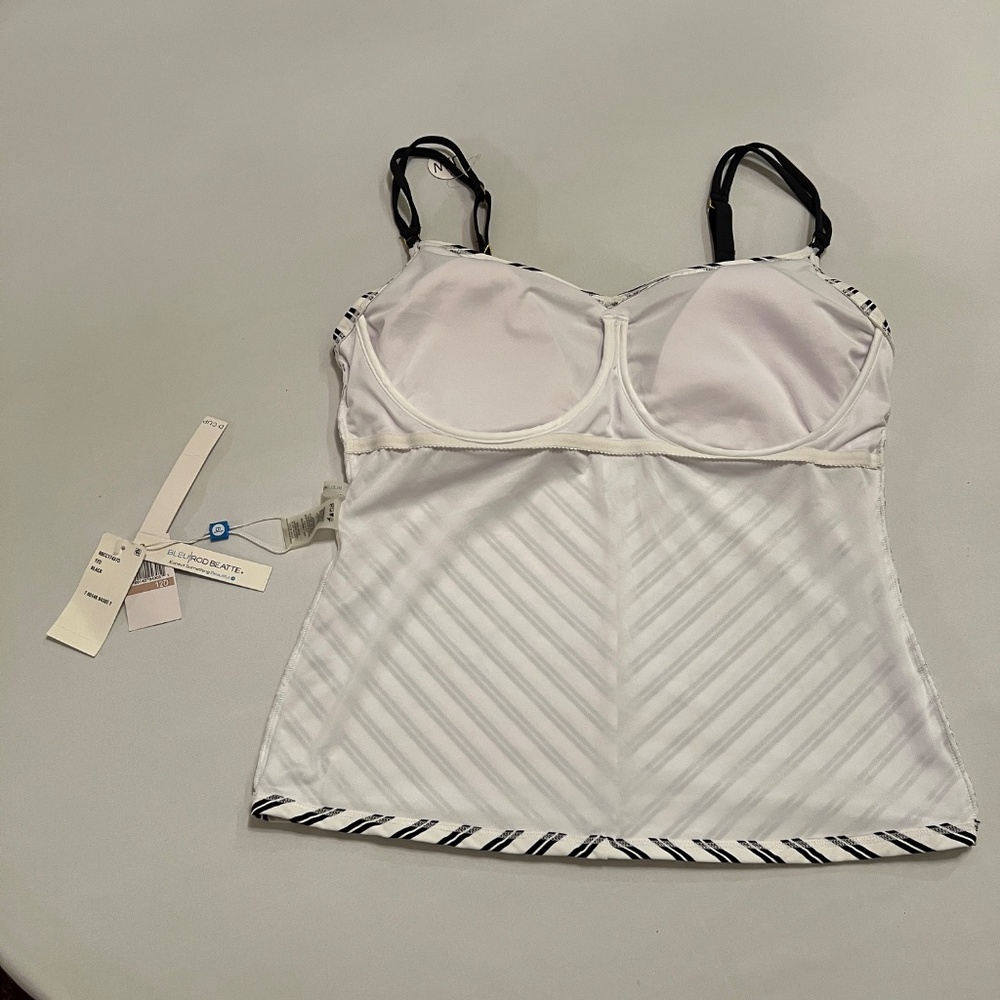 Bleu Rod Beattie Women's Striped Tankini Swim Top Black&White Sz12 D - Picture 7 of 8